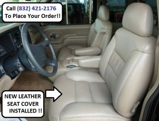 95 96 97 98 GMC Sierra 1500 Z71 SLT Sle Driver Bottom Leather Seat Cover Tan
