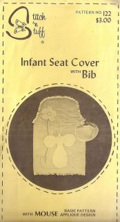 Infant Baby Seat Cover Bib Mouse Applique Pattern