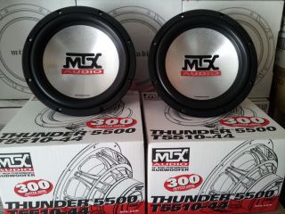 Pair MTX 10" T5510 44 Car Subwoofers Dual 4 Ohm New Free Same Day Shipping 715442351107