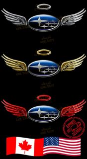 Subaru 3D Gold Red Chrome Angel WNGS Decal Sticker Car Emblem Logo E5