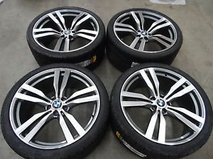 22" BMW 300 x5 x6 M Style Wheels Machnd Gunmetal Finish Pirelli Tires Rims E70