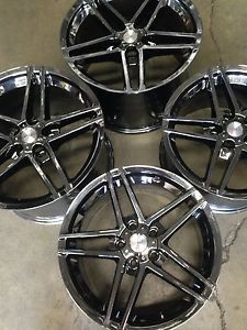 18" 19" Stagger Black Chrome Fits C6 ZO6 Z06 Grand Sport Corvette Wheels Rims