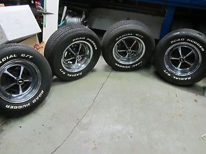 1967 Olds 442 SS1 14" Wheels with Tires C Caps and Lugs Excellent Condition