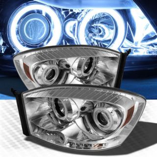 Dual CCFL Halo LED 06 08 Dodge RAM Projector Headlights Head Lights Lamp Pair