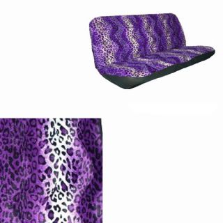 15pc Set Seat Cover Purple Leopard Cheetah Animal Floor Mat Wheel Belt Head Pads