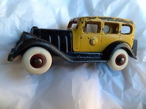 Antique Hubley Figureal Cast Iron Toy Car Rubber Wheels