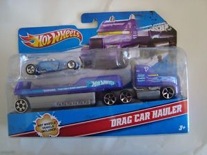 New Hot Wheels Drag Car Hauler Transporter w Vehicle Included