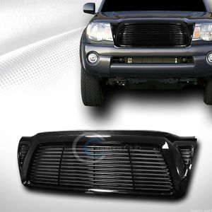 Blk Horizontal Front Hood Bumper Grill Grille ABS 2005 2010 Toyota Tacoma Truck