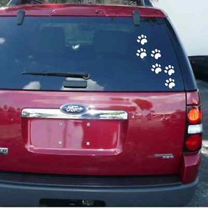 Set of 6 Paw Foot Prints Dog Cat Animal Vinyl Car Van Truck Window Decal Sticker