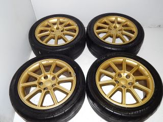 JDM Subaru Impreza WRX STI 5x114 3 17x8 Gold Enkei Wheels 5x114 No Tires