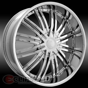 22 inch 22x8 ELR19 Chrome Wheels Nissan Altima Maxima