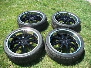 22" American Racing Voodoo 415 Alloy Wheels Chrome Tires 265 35 22 5x4 5 5x100