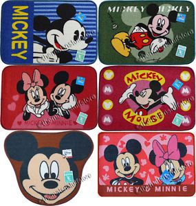 Disney Mickey Minnie Mouse Bath Mats Floor Rugs Non Slip Rubber Backing Genuine