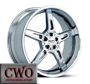 22 Chrome Ruff R285 Wheels Rims 5x120 5 Lug BMW 5 6 7 8 9 Series
