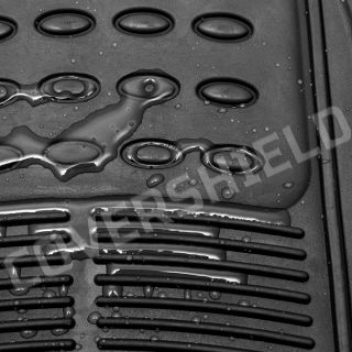 4pc Black All Weather Heavy Duty Rubber Ridged Auto Floor Mats Air Freshener