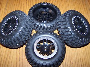 4 1 10 Traxxas Raptor 2WD BF Goodrich Tires 12mm Black Spoke Wheels Slash 2WD