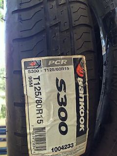 New 1x 40 T125 80R15 Hankook S300 M95 4 32 Used Tire 125 80 15 Donut Spare