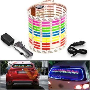 Sound Music Activate Sensor Multi Color LED Light Equalizer Glow Car Sticker 18"
