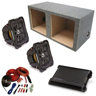 Kicker Car Audio Dual 12" S12L7 Square SEALED L7 Speaker Sub Box ZX750 1 Amp