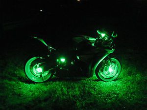 1 Green LED Motorcycle Wheel Lighting Custom Neon Glow Pod Accent Stunt Ninja