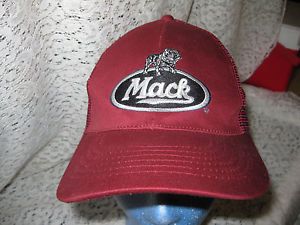 Vintage Mack Truck Bulldog Burgundy Baseball Cap Hat Trucker