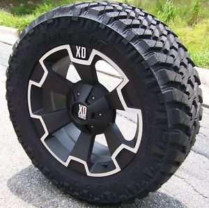 18" Black XD Thump Wheels Nitto Trail Grappler Jeep Wrangler JK Ford F150 5LUG