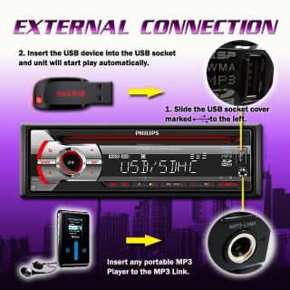 New Philips CEM2100 CD  USB SD WMA Car Audio Player