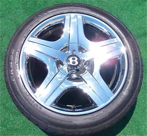 Set 4 Genuine Factory Bentley Chrome Wheels Tires Flying Spur Continental GT