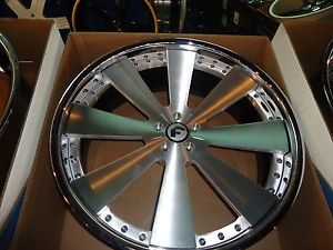 24" Forgiato Otto Brushed Chrome Wheels Bentley GT and GTC Flying Spur