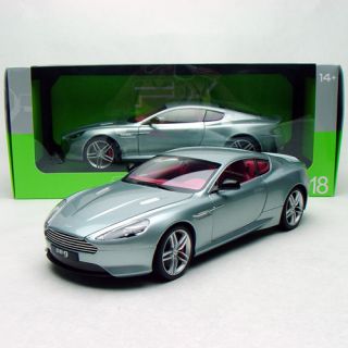 1 18 Welly FX Serie Aston Martin DB9 Diecast Model Silverblue Red Interior FrShp