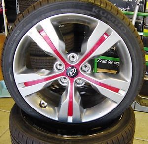 Hyundai 2013 Red Veloster Sonata Elantra 18" inch Wheels Tires Set of 4