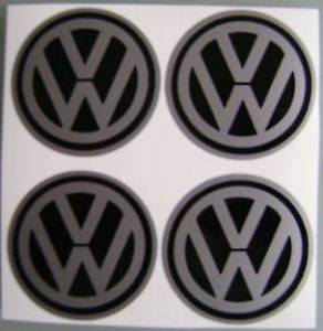 60mm VW Volkswagen Wheel Stickers Center Caps Trim Golf MK5 Jetta Passat Polo