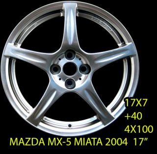 1 4x100 04 Mazda MX 5 Miata Wheel 17x7 Alloy Rim 64866 Hypersilver Racing Hart