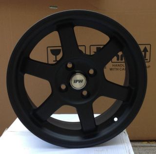 15" Grid Matte Black Wheels Rims 4x100 Scion XA XB 4 Lug JDM Nissan 200SX Sentra