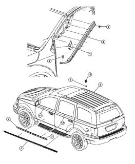 New Genuine Mopar 1EK751B6AA Left Roof Rack Rail Base 2008 Dodge Durango Aspen