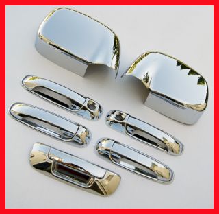 02 08 Dodge RAM Chrome 5 Door Handle Mirror Covers 2K H