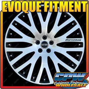 Four 2012 2013 New Range Rover Evoque 22" inch Wheels Rims Black Machined Face