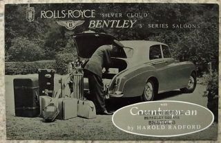 Rolls Royce Silver Cloud Bentley s Sales Brochure 1956 Adaptions by H Radford