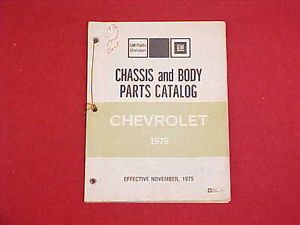 1976 Chevrolet Camaro El Camino Chevelle Nova Impala Parts Catalog Book 76