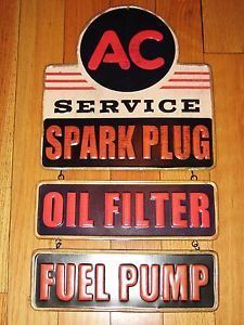 AC Service Spark Plug Oil Filter Fuel Metal Sign Vintage Harley Indian Parts Hot
