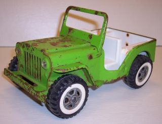 Vintage Green 1960’s Tonka Toy Jeep for Parts Repair Restoration Project