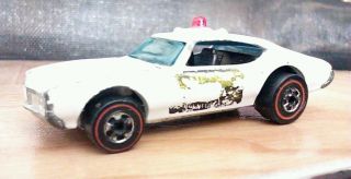 Vintage 1973 Hot Wheels Redlines Olds 442 Police Cruiser Opening Hood Red Light