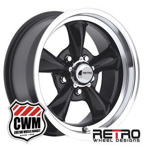15x8" Retro Wheel Designs Black Wheels Rims for Olds Cutlass F85 442 1967