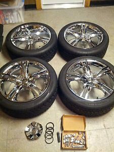 Lightly Used 18" Chrome Wheels Rims w Tires G6 Malibu Cobalt Solstice Sky Saab