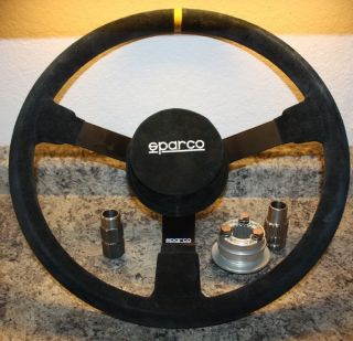 Sparco 380 NASCAR Suede Steering Wheel with 2 Disconnects
