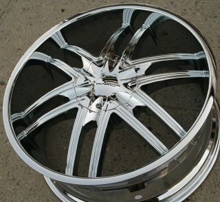 KMC Splinter KM678 22 x 9 5 Chrome Rims Wheels Ford F 150 F150 97 03 5H 15