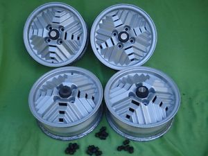Set of 4 Saab 99 900 Turbo Alloy Inca Wheels 15x5 5 w Center Caps Lug Nuts