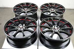 16 5x114 3 5x100 Black Wheels Celica Matrix mazdaspeed Prelude Civic 5 Lug Rims