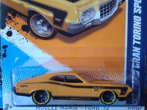 Hot Wheels 2012 Muscle Mania Ford Series Yellow 72 Ford Gran Torino Sport 117