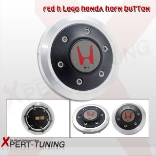 Fit Fits Honda JDM Steering Wheel Red H Logo Emblem Horn Button